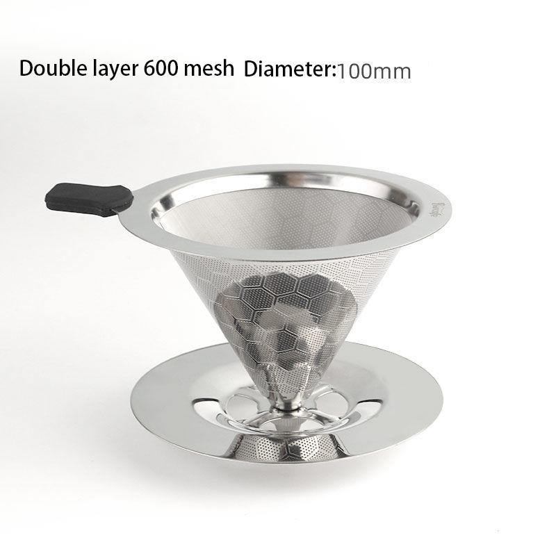 Coffee Filter 304 Stainless Steel Double Drip Filter Coffee Filter Hand Coffee Maker Filter Ultra-fine Mesh