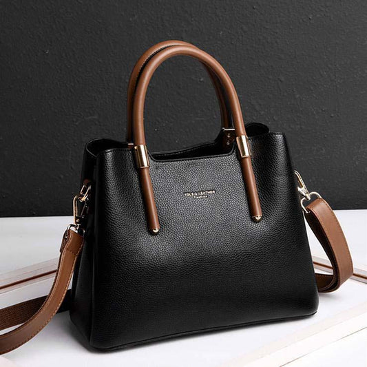 Female Bag Leather Texture Handbag Fashion All-match Messenger Bag Middle-aged European and American Ladies Bag