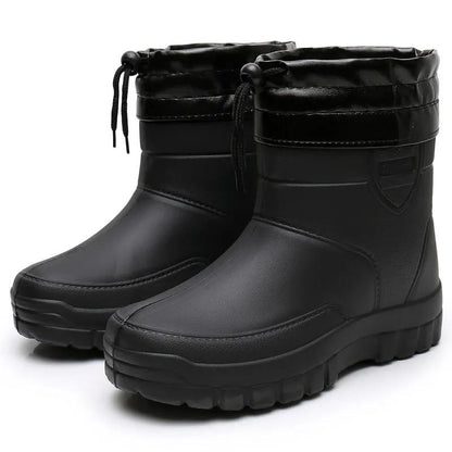 Ultra-light Foam Rain Boots Plus Velvet High-top Snow Boots Waterproof Food Boots One-piece Thickened Non-slip Water Shoes