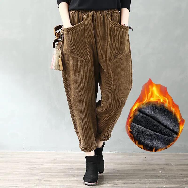 Fall/winter Solid Color Corduroy Casual Wide-leg Pants Women's High Waist Drape Straight Loose Fashion Trend