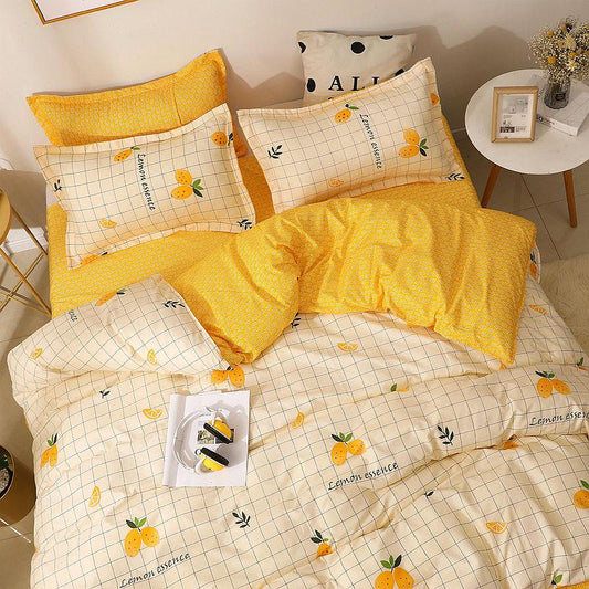 Fashion Household Quilt Cover Four-piece Cartoon Bedding Student Dormitory Bed Sheet Set