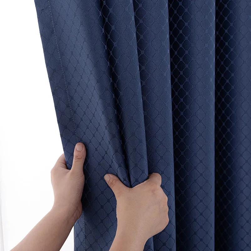 Bedroom Curtains Full Blackout Modern Minimalist Light Luxury Living Room Splicing Curtain Head Shade Cloth Curtains (150×270cm)