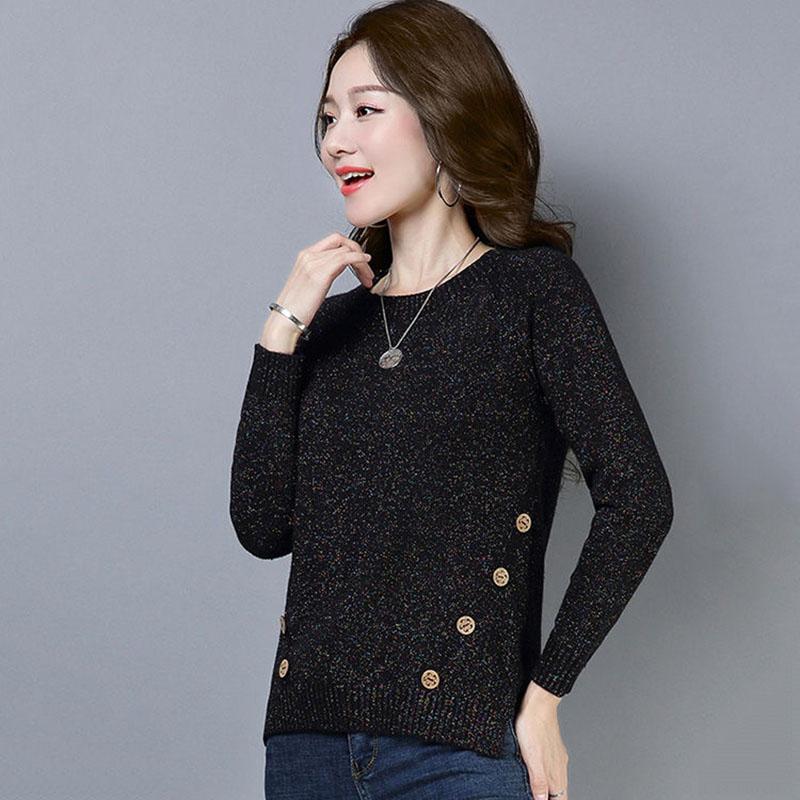 Autumn and Winter Loose Short Sweater Pullover Is Thin Knit Bottoming Shirt All-match Casual Women's Top