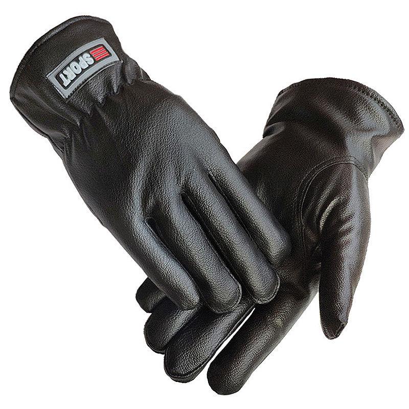 Thick gloves Man fashion gloves Plush Cotton gloves Windproof gloves Winter Warm Leather gloves