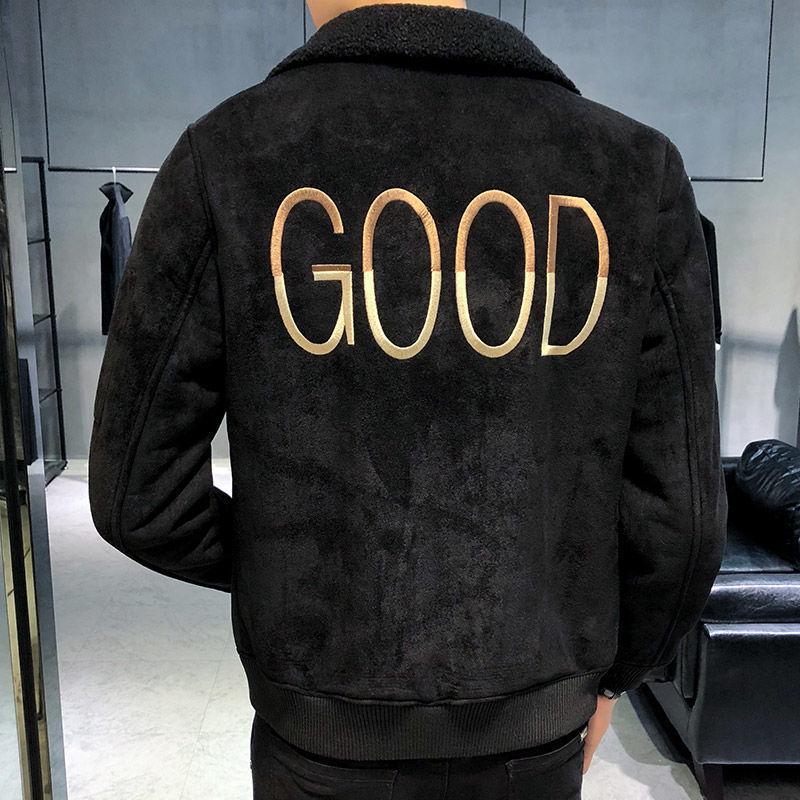 Fashionable Urban Men's Jacket Autumn and Winter Fashion Trend Slim Thick Plus Velvet Warm Jacket