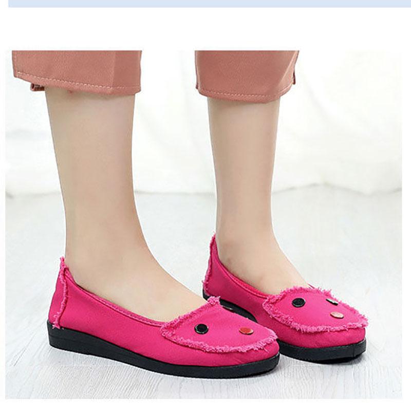 Old Beijing Cloth Shoes Women's Pedal Casual Flat Soft Sole Shoes Breathable Canvas Shoes Mother Shoes