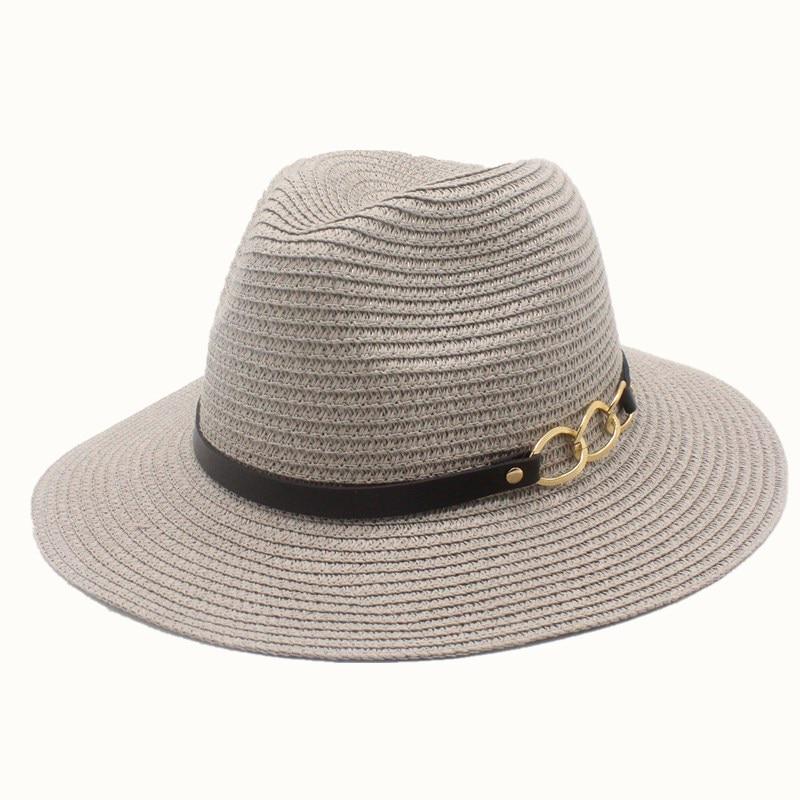 Khaki Straw Hat Men Panama Caps Summer Style Sun Hat Beach Holiday Classic Male Hats