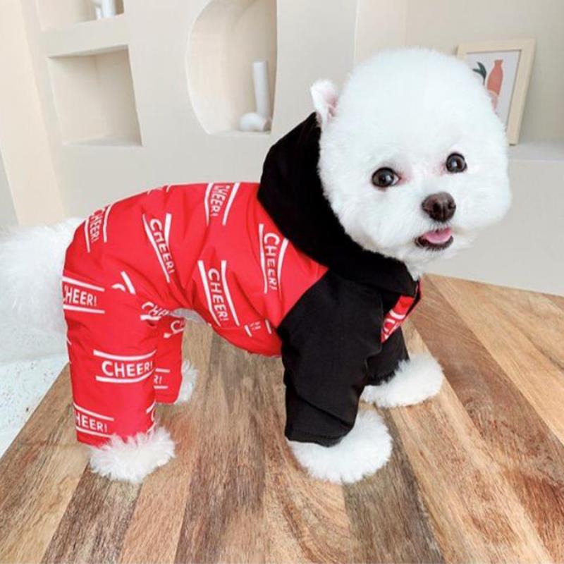 Spring Dog Hooded Coats Jackets Pets Dogs Clothing Cute Cheer Jumpsuit 4 Legs Long Sleeves Outerwear Casual Hoodies for Small Dogs Cats