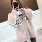 Fall/winter Fashion Top Mid-length Loose Warm Sweater Long Sleeve Knitted Casual Cardigan