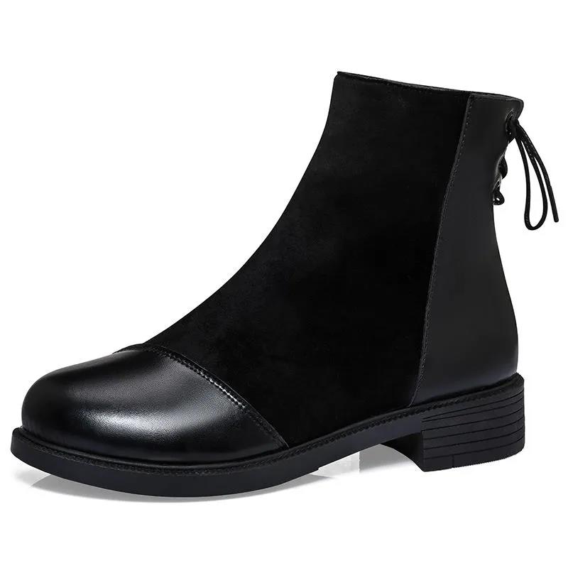 All-match Thin and Comfortable Martin Boots Women's Autumn and Winter Thick-heeled Warm and Comfortable Short Boots