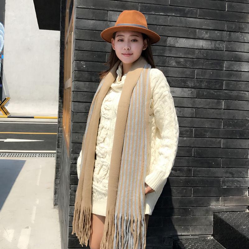 Unisex Knit Comfortable Warm Thick Long Scarf Women Tassel Big Outdoor Sweet Shawl Men Scarf