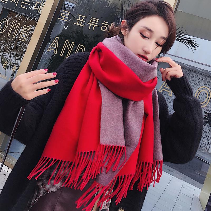 Women Scarf Thicken Warm Shawls and Wraps Lady Long Cashmere Pashmina Scarves