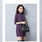 Women Winter Fall Turtleneck Knitwears Dresses Long Knitted Solid Color Sweater Skirt Thick