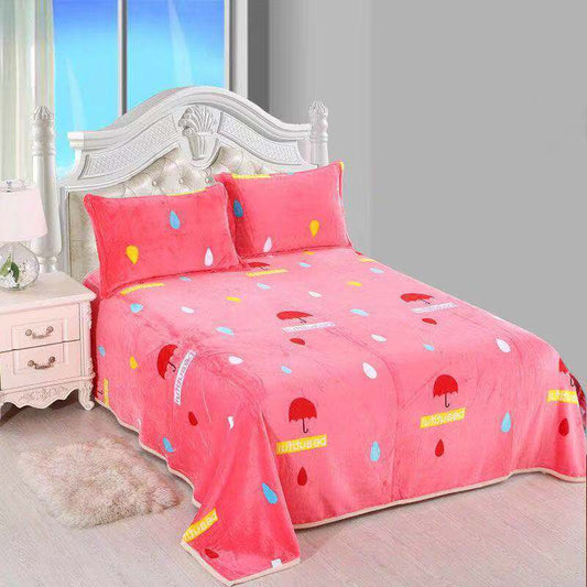 Soft Solid Blankets Flannel Blankets Thick Coral Fleece Sheets Double-sided Plush Sheets Cover Quilt Mattress