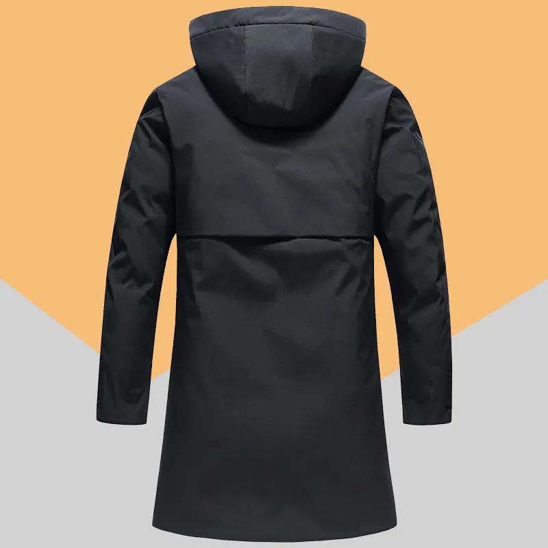 Winter Mid-length Men's Cotton-padded Clothing, Men's Cotton-padded Clothing, Cold-proof Thickening and Warm Down Jacket