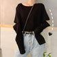 Autumn Version of Pure Color Loose Simple Long-sleeved fall T-shirt Women Simple Pure White Bottoming Shirt Blouse