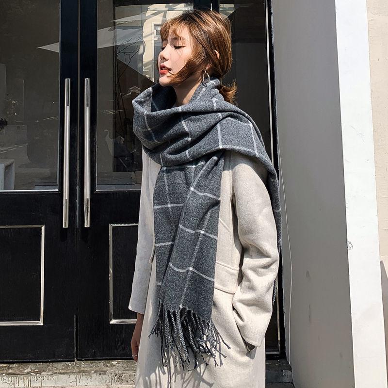 Autumn and Winter Women's Scarf Korean Plaid Scarf Thick Wild Long Scarf Shawl