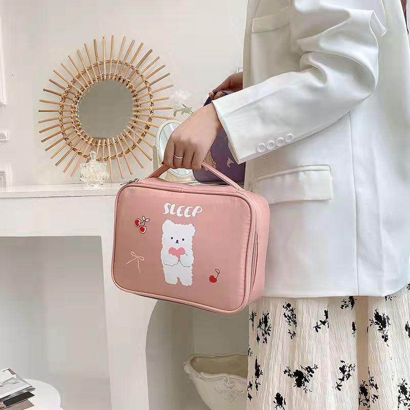 Portable Outing Storage Bag Travel Cosmetic Bag Portable Korean Wash Bag Large Capacity Cosmetic Storage Female Bag Cartoon Pattern Bag