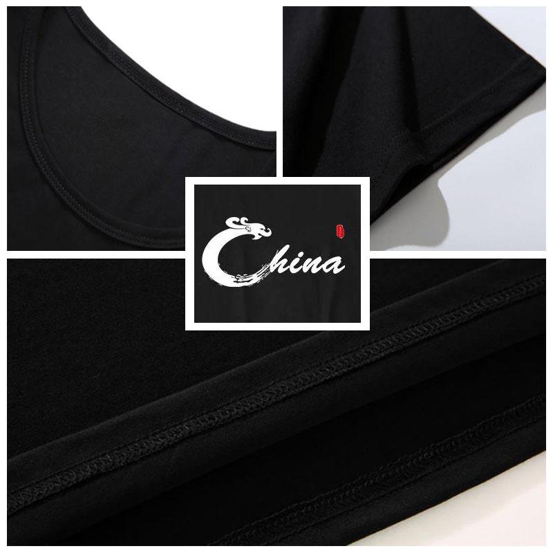 Summer T-shirt China Alphabet Print Tees O-neck Short Sleeve Thin Shirt Chinese Style Casual Loose Pullover Men Clothing