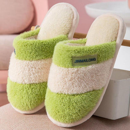 Cotton Slippers for Men and Women Fall/winter Indoor Plus Velvet Padded Non-slip Household Slippers