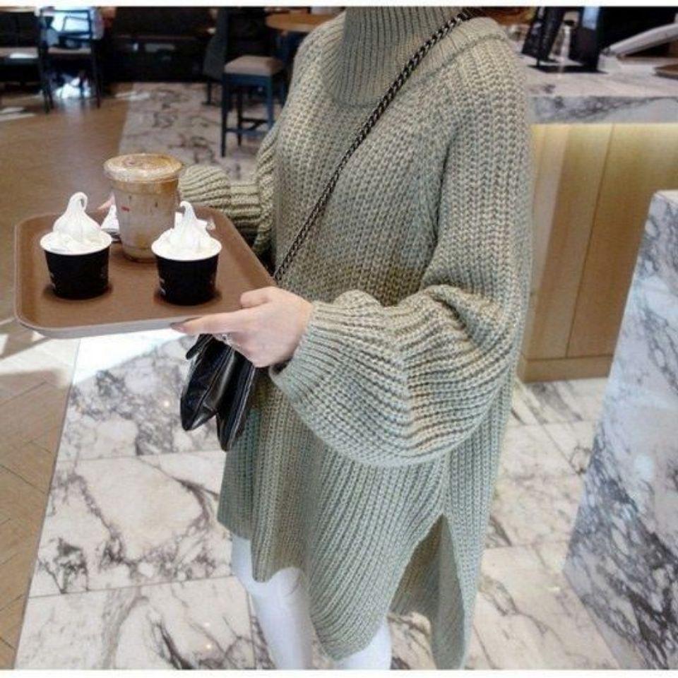 Autumn and winter new women's lazy sweater in the long sweater women loose winter dress