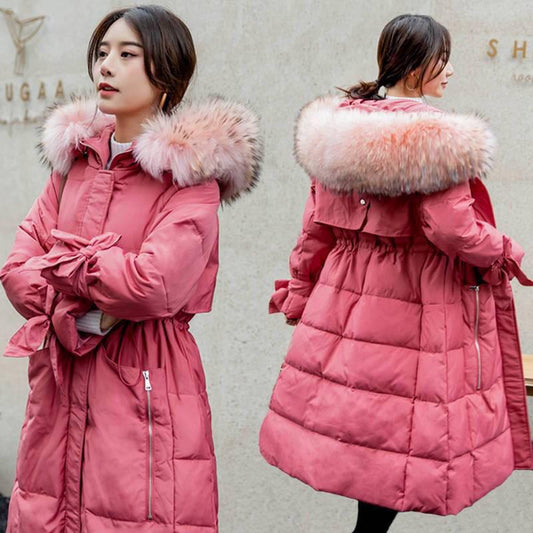 Woman's Winter Long Sleeve Warm Jacket Fashion Large Size Down Jacket Winter Woman's Cotton Clothing