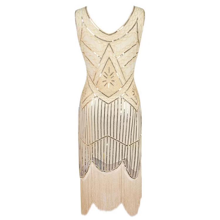 Plus Size 4XL Women's 1920s Vintage Sequin Full Fringed Deco Inspired Flapper Dress Roaring 20s Great Gatsby Dress