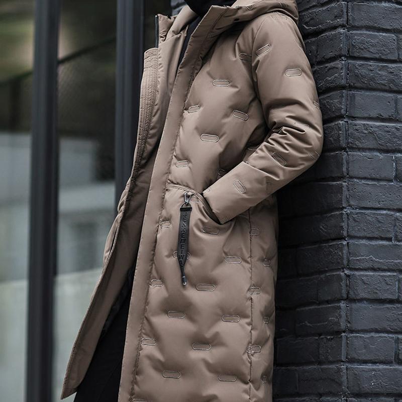 Winter Men's Down Jacket Medium Length Cotton Padded Coat Thickened Cotton Padded Jacket