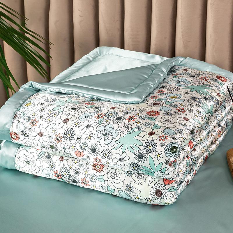 Washed Silk Summer Cool Quilt Nude Sleeping Bing Silk Cool Air Conditioner Quilt Soft Washed Cotton Skin-friendly Student Dormitory Quilt