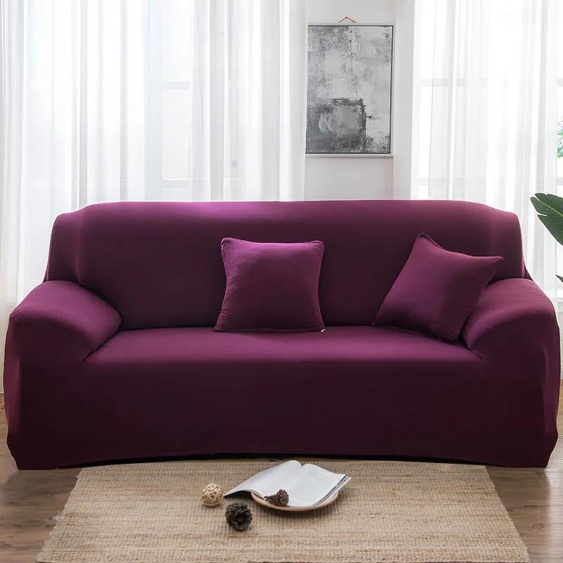 1-4 Seats Solid Color Elastic Sofa Cover Universal Furniture Home Decor Sofa Slipcover