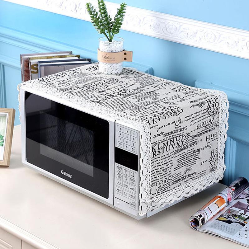 Microwave Oven Cover Towel Cotton and Linen Dust-proof Protective Cover Cloth Easy To Clean Household Storage Cover Cloth