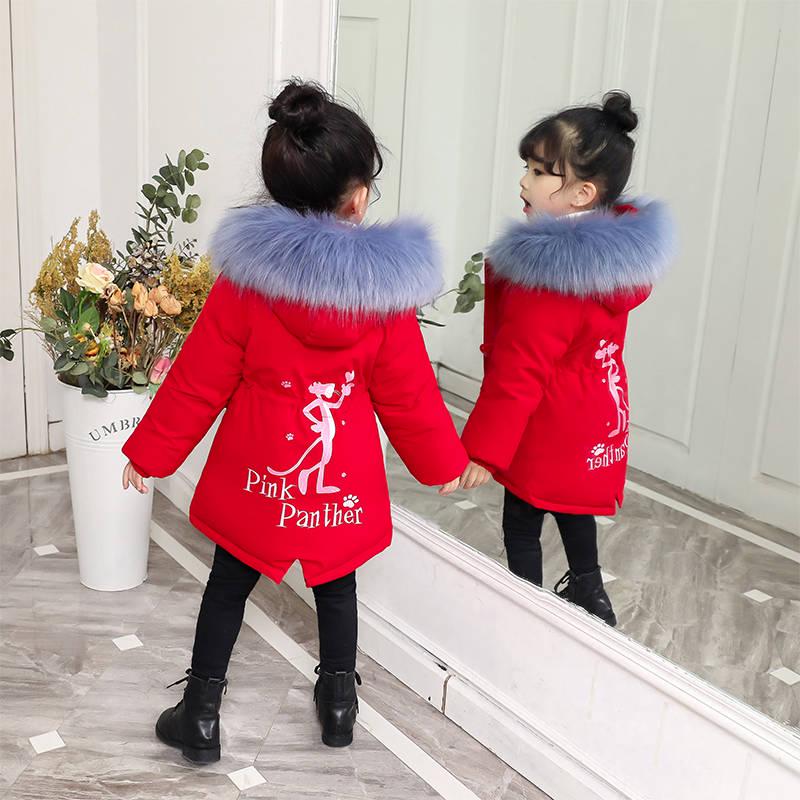 Girls Warm Winter Coat Fashion Long Kids Hooded Jacket Coat for Girl Outerwear Girls Clothes