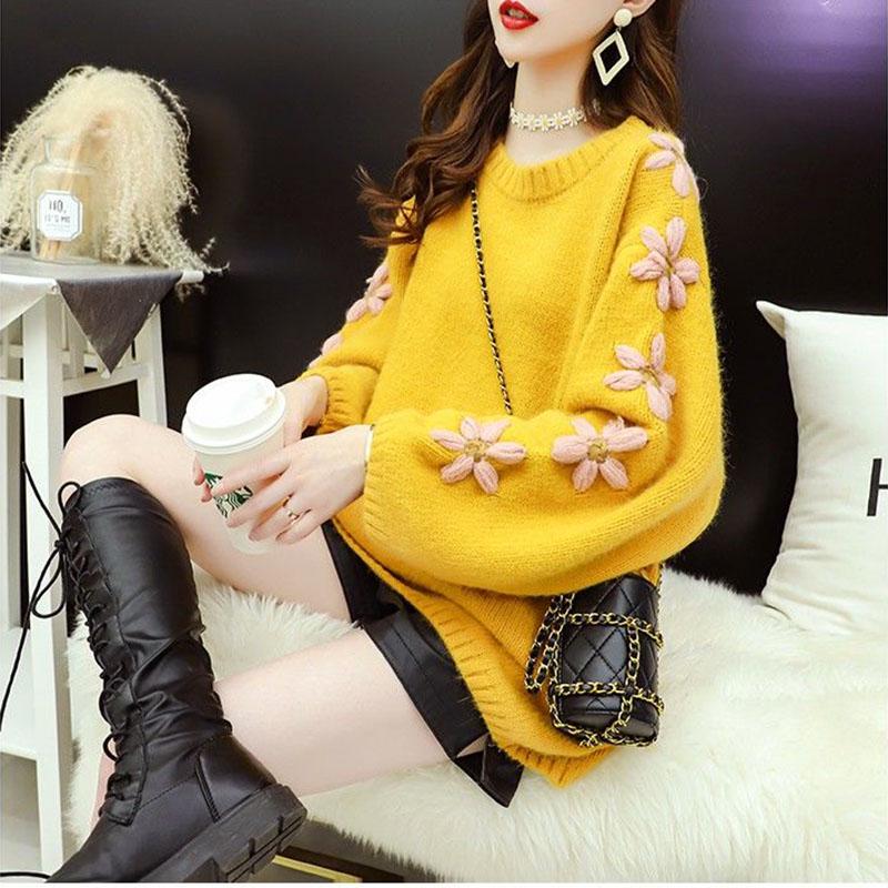 Autumn and Winter Loose Sweater Fashion Casual Jacket Korean Style Simple Young Women's Bottoming Shirt