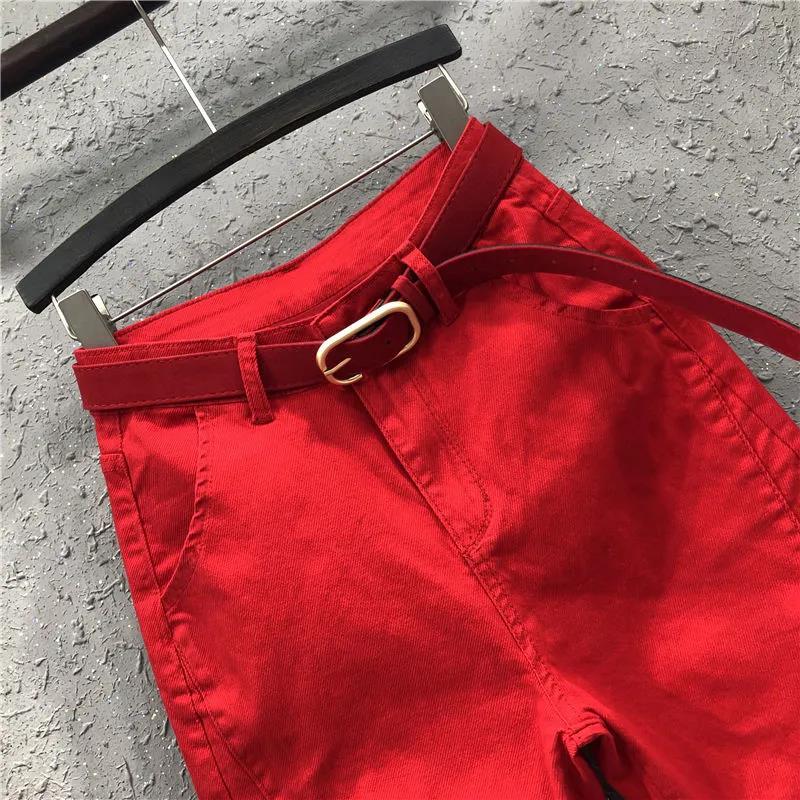 Women's Spring and Autumn Solid Color Elastic High Waist Cropped Pants Large Size Loose Casual Haren Pants