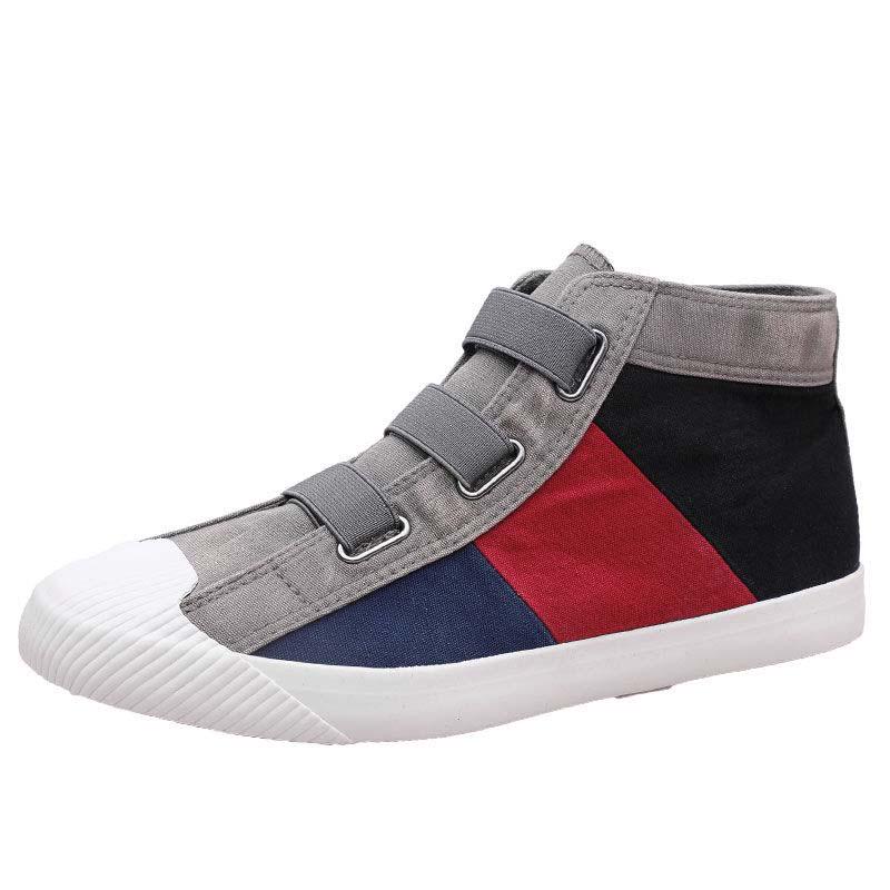 Plus Size 38-44 Summer Men High-top Canvas Sneakers Comfortable Running Basketball Shoes Breathable Shockproof Non-slip Shoes