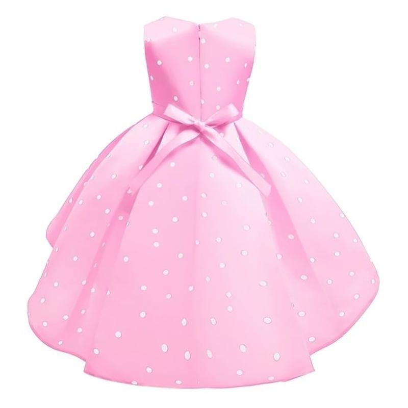 Baby Girls Flower Striped Dress for Girls Wedding Party Dresses Toddler Kids Brithday Dot Dress Children Clothing