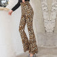 WTEMPO Sexy Leopard High Waist Summer Women Casual Ladies Long Pants  Bell Bottoms Flare Trousers