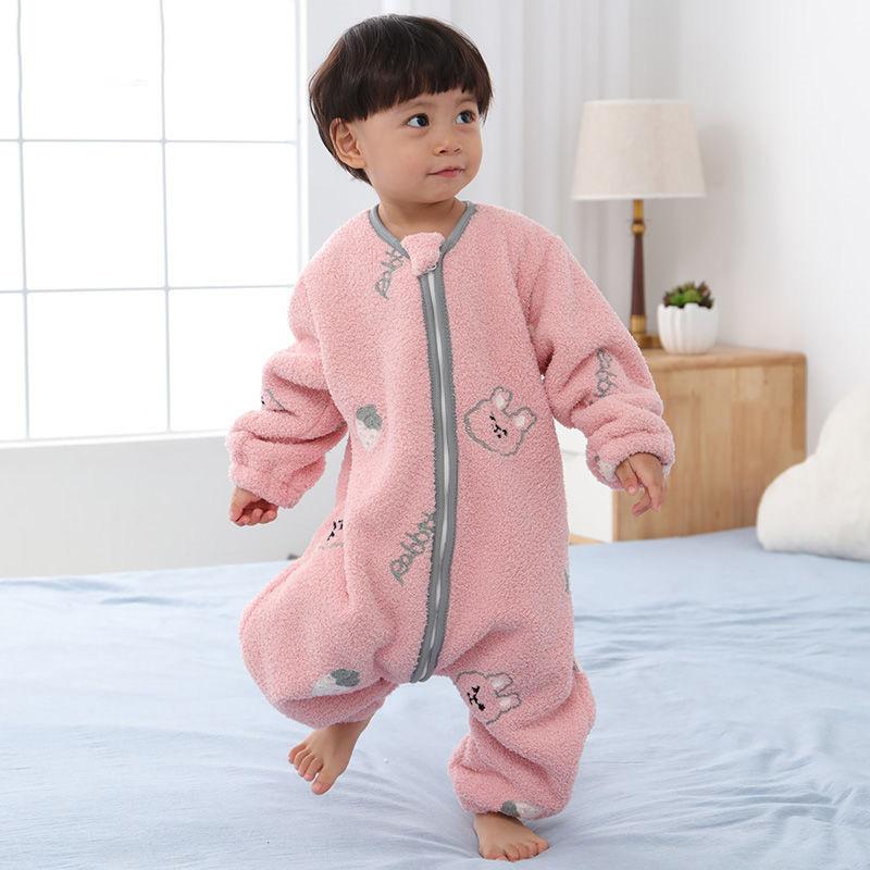 Children's Sleeping Bag Baby Autumn and Winter Plush Thickened Split Leg Middle and Big Children's Spring and Autumn Anti Kick Quilt Artifact Quilt