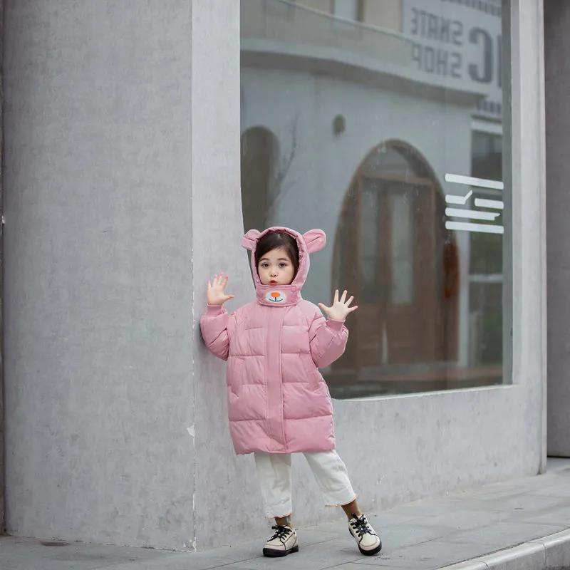 Children's Down Coat Mid-length Boys and Girls Padded Jacket Baby Korean Version Long Thick Super Cute Cute Winter Jacket