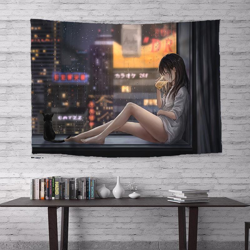 Anime Background Tapestry Dormitory Bedside Must-have Wall Cloth Household Room Decoration Hanging Cloth