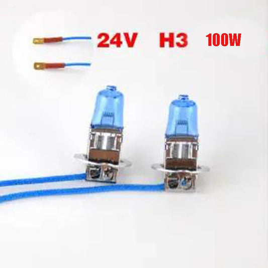 2pcs Car Bulb Front Headlight 24V 100W H4 High and Low Beam H7 H1 H3 Xenon Halogen Lamp Super Bright Spotlight Auto Parts