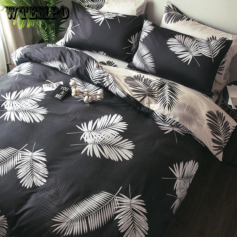 Concise Style Plants Bedding Sets Bed Sheet Duvet Cover Pillowcase Bedclothes