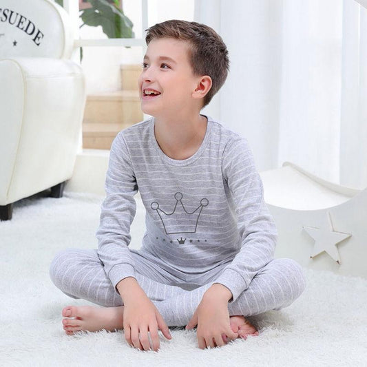 Winter Children's Underwear Set Cotton Boys' Autumn Clothes Long Trousers Half-high Collar Cotton Baby Pajamas