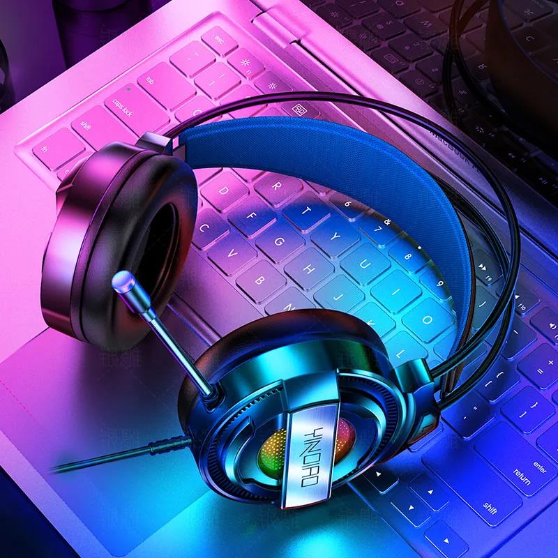 Head-mounted Computer Earphones for Eating Chicken Desktop Internet Cafe Mobile Wired Headset E-sports Gaming Headset