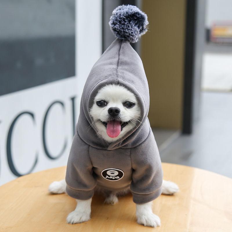 Dog's Warm Jackets Coats Hooded Winter Clothing Cat Hoodies Rompers Two-legged Clothes for Puppy Cats Soft Cotton Jumpsuits with Cap