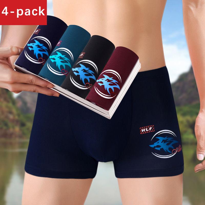 4-pack of Men's Comfortable and Breathable Underwear Boxer Shorts Mid-waist Shorts Boxer Shorts Men's Underwear