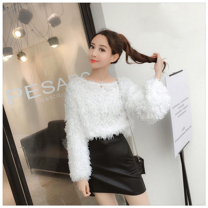 Mink Autumn Fashion Sweater Korean Loose Slim Pullover Short Casual Young Women's Jacket