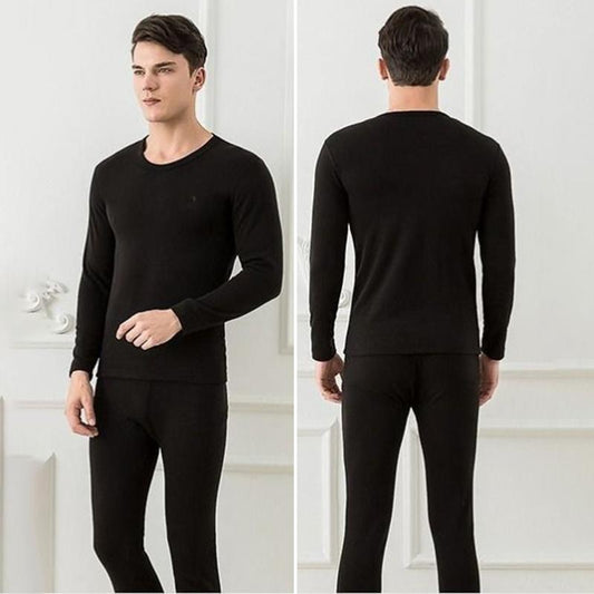 Men Winter Autumn Plus Velvet Thicken Thermal Underwear Tight Suit High Elasticity Wearable Comfortable Soft Lining O-neck Male Long Sleeve Breathable