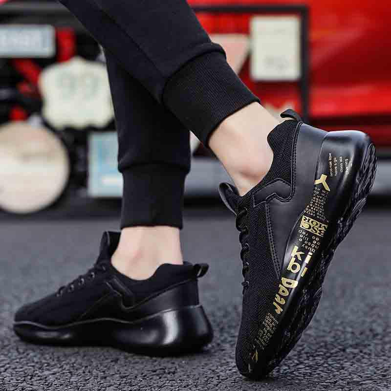 Plus Size 39-44 Fashion Summer Men Mesh Sneakers Low-top Running Basketball Shoes Outdoor Non-slip Shockproof Letter Shoes