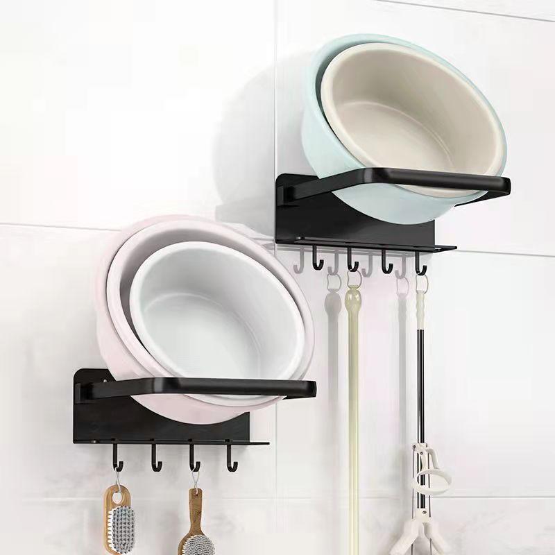 Bathroom Washbasin Rack Kitchen Pot Cover Rack Cutting Board Rack Hole-free Storage Rack Wall Hanger Bracket Collapsible Washbasin Rack